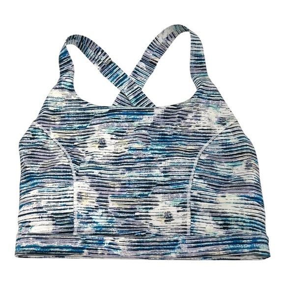 Lululemon Pure Practice Blurry Belle Blue Cross Back Sports Yoga Bra Women’s 6 - Picture 5 of 10